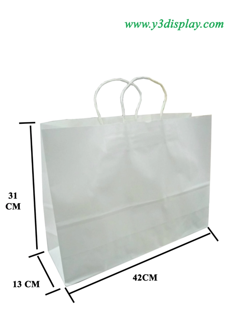12621-42x31x13cm Paper  Bag（White)-12pcs