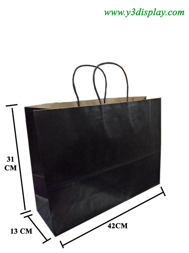 12621-42x31x13cm Paper  Bag（Black)-12pcs