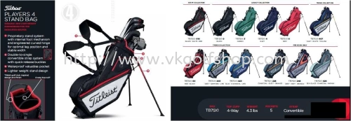 Titleist Players 4 Stand Bag TB7SX1-016 Staff Collection Black