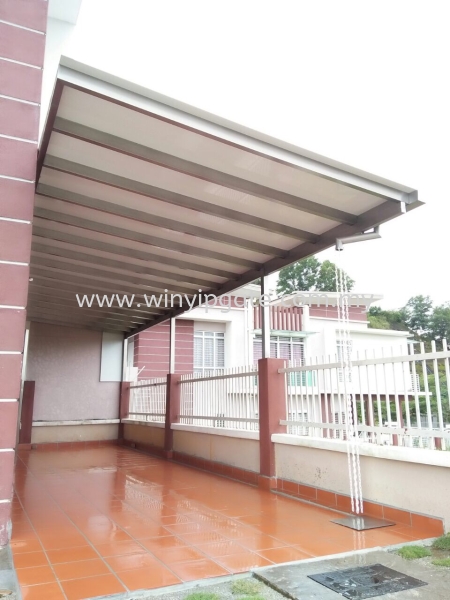  Stainless Steel Awning With Aluminium Composite Panels Mas Selangor, Malaysia, Balakong, Kuala Lumpur (KL) Service, Supplier, Supply, Installation | Win Yip Gate & Roof Sdn Bhd