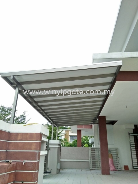  Stainless Steel Awning With Aluminium Composite Panels Mas Selangor, Malaysia, Balakong, Kuala Lumpur (KL) Service, Supplier, Supply, Installation | Win Yip Gate & Roof Sdn Bhd