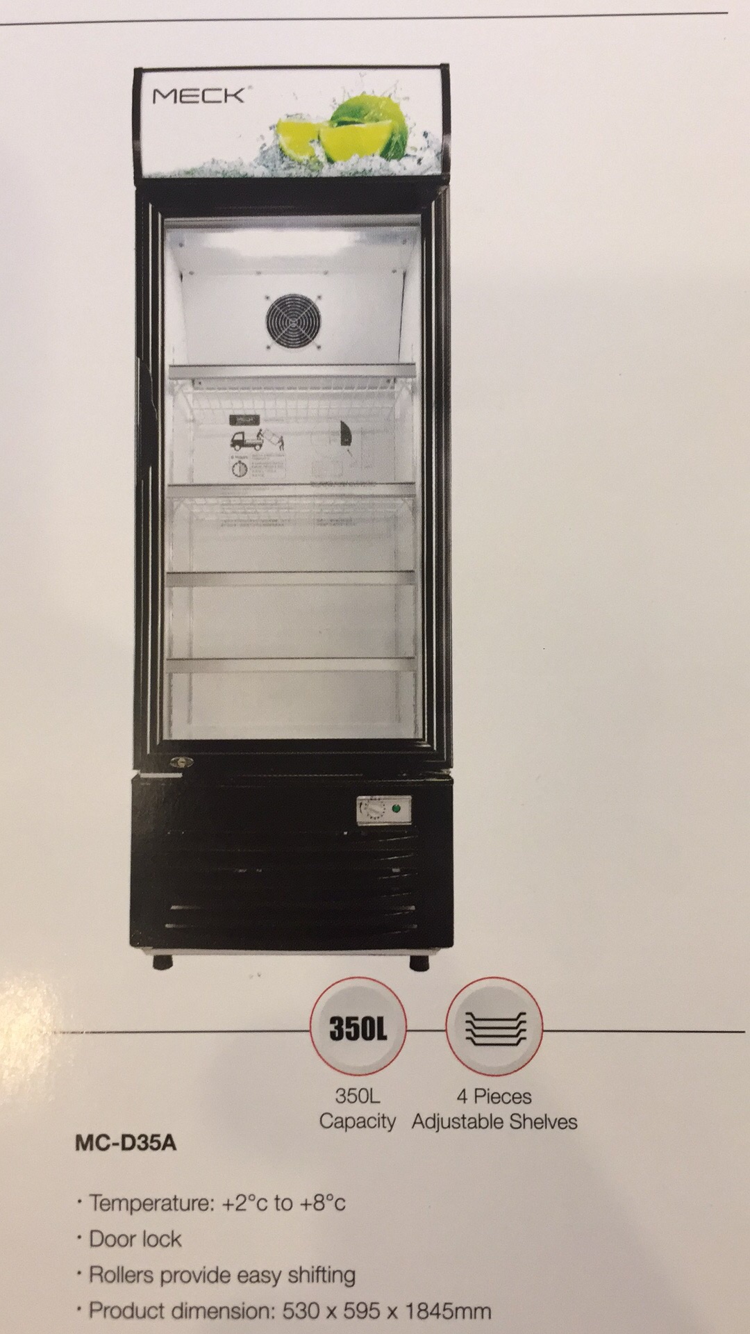 One Door Display Chiller 350L 