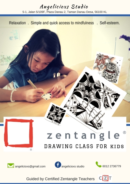 Zentangle Class for Kids Zentangle for kids Zentangle Kuala Lumpur (KL), Malaysia, Selangor, Danau Desa Class, Lesson, Workshop | Angelicioxs Studio