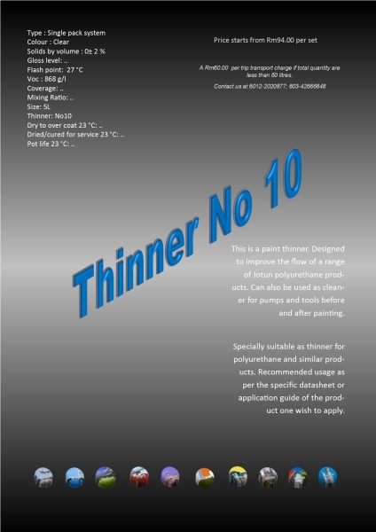 Jotun Thinner No 10 Thinner Protective Coating Ampang, Selangor, Malaysia Supply, Supplier, Suppliers | Hst Solutions Sdn Bhd