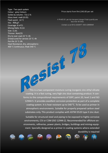 Resist 78 Zinc Primer Protective Coating Ampang, Selangor, Malaysia Supply, Supplier, Suppliers | Hst Solutions Sdn Bhd