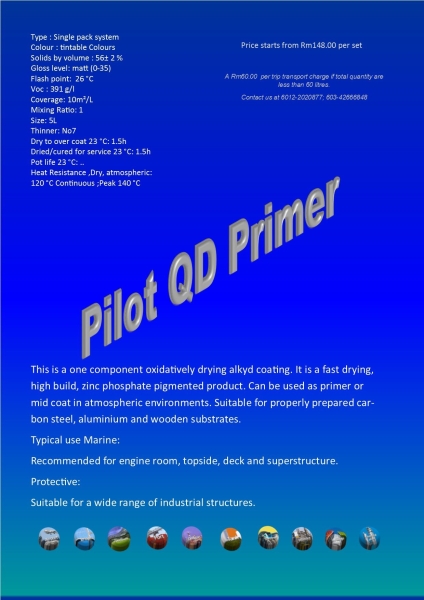 Pilot QD Primer Single Primer Protective Coating Ampang, Selangor, Malaysia Supply, Supplier, Suppliers | Hst Solutions Sdn Bhd