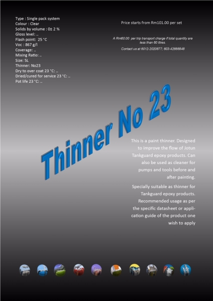 Thinner No 23 Thinner Protective Coating Ampang, Selangor, Malaysia Supply, Supplier, Suppliers | Hst Solutions Sdn Bhd