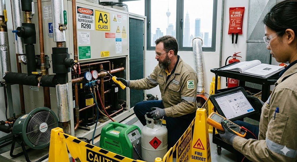 R290 system troubleshooting and maintenance