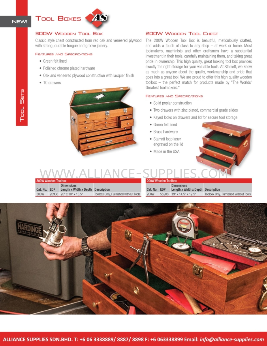 300W Starrett Wooden Tool Box