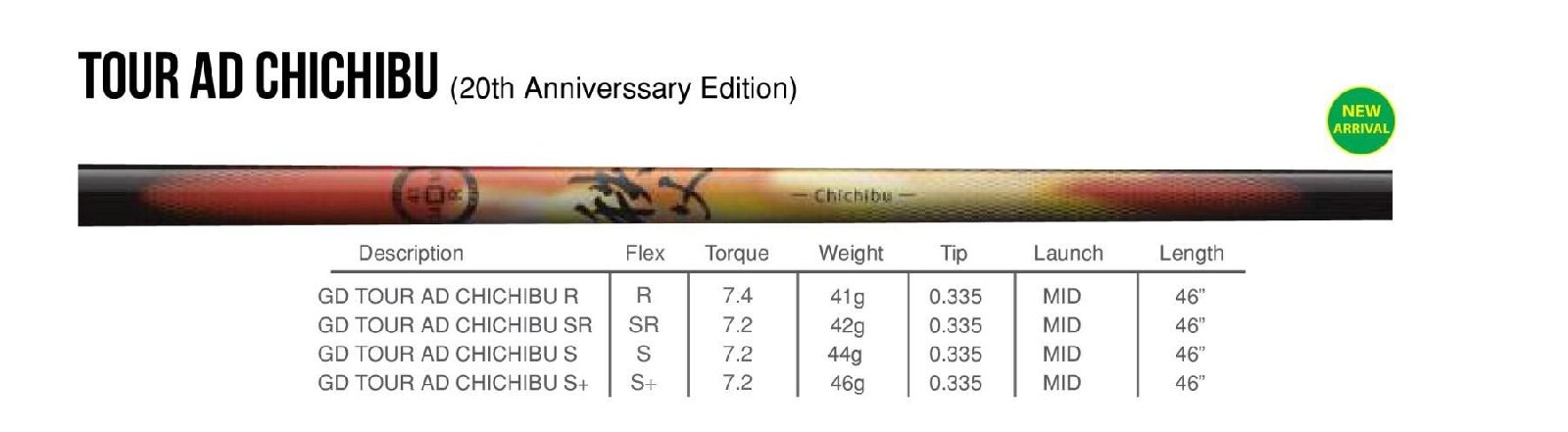 Tour Ad Graphite Design Chichibu Series Driver Shaft