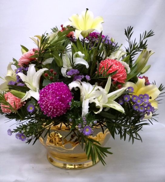 Big Mum Lily Vase (VA-023) Vase Flower Arrangement Kuala Lumpur (KL), Selangor, Malaysia Supplier, Suppliers, Supply, Supplies | Shirley Florist