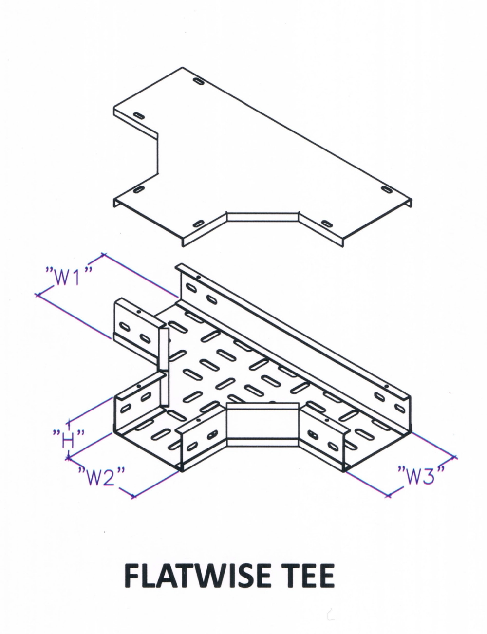 Though Type Perforated Cable Tray Fitting - Flatwise Tee Johor Bahru ...