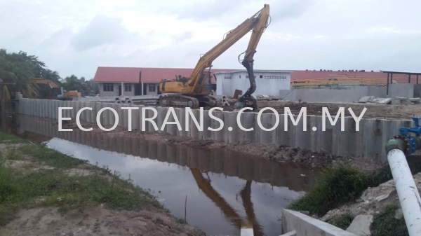Drive in 250pcs Concrete Sheet Piles Concrete Sheet Piles  Project Completed Johor Bahru (JB), Malaysia, Ulu Tiram Supplier, Rental, Equipment, Machinery | Ecotrans Construction & Heavy Machinery Sdn Bhd