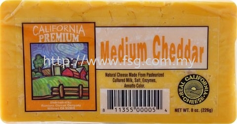 CM Medium Cheddar Cheese California Premium Cheese Cheese Kuala Lumpur (KL), Selangor, Malaysia Supplier, Supply, Supplies, Distributor | Five Star Gourmet Sdn Bhd