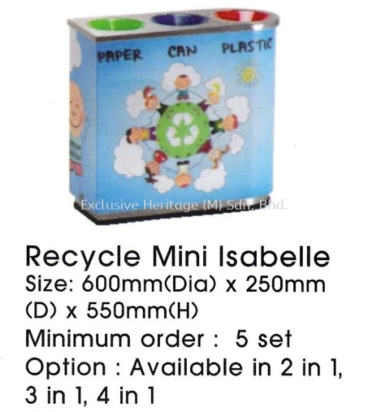 Recycle Mini Isabelle DESIGN RECYCLE BINS DESIGN BINS (MOQ) Selangor, Seri Kembangan, Malaysia supplier | Exclusive Heritage (M) Sdn Bhd