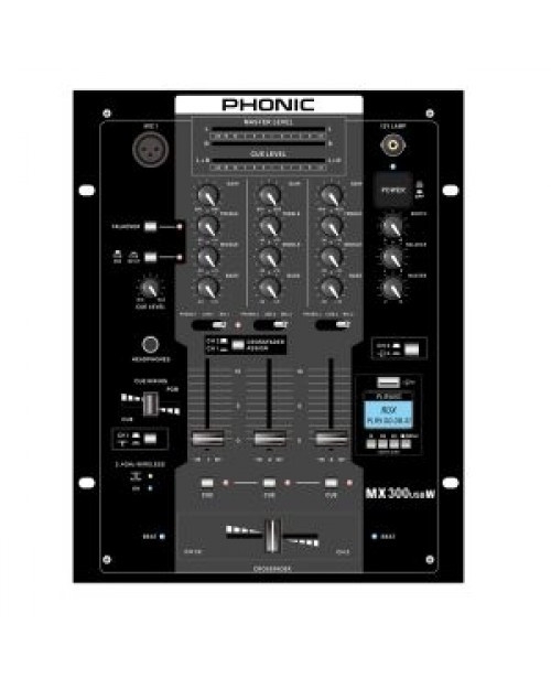 Phonic MX 300 USBW 3-Channel DJ Mixer with USB Playback and Bluetooth  Connectivity Clearance / Sales