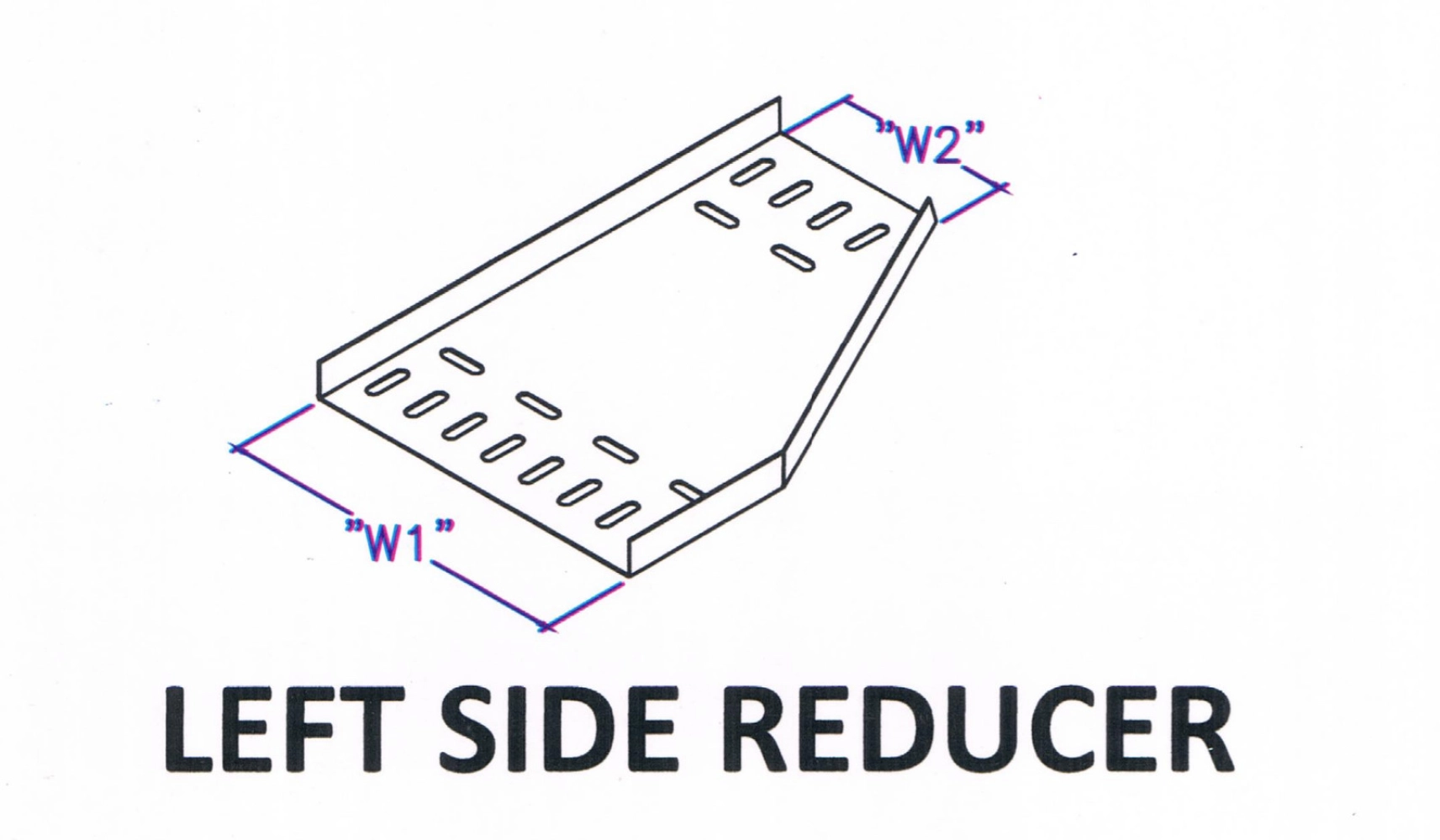 Straight Edge Perforated Cable Tray Fitting - Left Side Reducer Johor ...