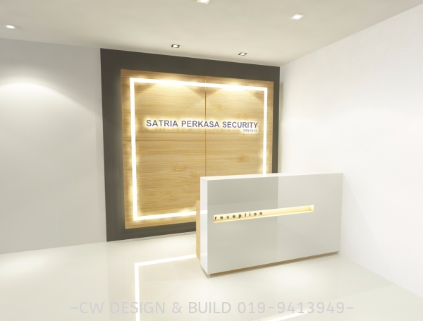 Reception Design@Satria Perkasa Security Reception Counter Design & Fabricate Commercial Design & Build Selangor, Malaysia, Seri Kembangan, Kuala Lumpur (KL) Services, Design, Renovation, Company | CW Design & Build Sdn Bhd