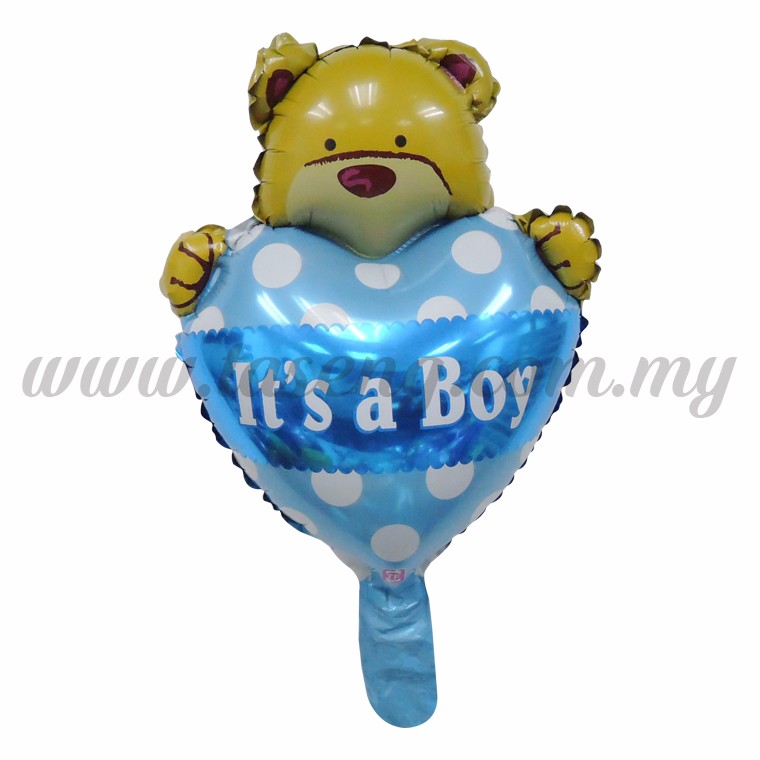 [Baby] Mini Foil Balloon *Bear "It's a Boy" (FB-S-154B)