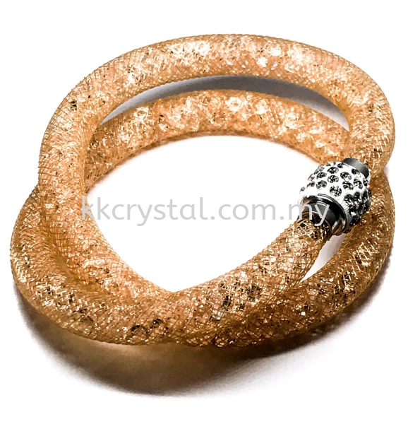 Stardust Bracelet, Double Loop, CC06 Light Peach Stardust Bracelet Bracelet Jewerly Kuala Lumpur (KL), Malaysia, Selangor, Klang, Kepong Wholesaler, Supplier, Supply, Supplies | K&K Crystal Sdn Bhd