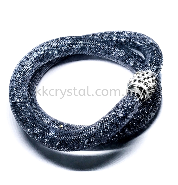 Stardust Bracelet, Double Loop, CC27 Dark Grey Stardust Bracelet Bracelet Jewerly Kuala Lumpur (KL), Malaysia, Selangor, Klang, Kepong Wholesaler, Supplier, Supply, Supplies | K&K Crystal Sdn Bhd