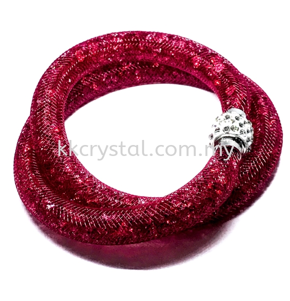 Stardust Bracelet, Double Loop, CC18 Ruby Stardust Bracelet Bracelet Jewerly Kuala Lumpur (KL), Malaysia, Selangor, Klang, Kepong Wholesaler, Supplier, Supply, Supplies | K&K Crystal Sdn Bhd