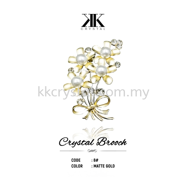 Crystal Brooch, 8#, MATTE GOLD Crystal Brooch Brooch Jewerly Kuala Lumpur (KL), Malaysia, Selangor, Klang, Kepong Wholesaler, Supplier, Supply, Supplies | K&K Crystal Sdn Bhd