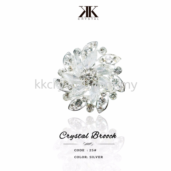 Crystal Brooch, 25#, Silver Crystal Brooch Brooch Jewerly Kuala Lumpur (KL), Malaysia, Selangor, Klang, Kepong Wholesaler, Supplier, Supply, Supplies | K&K Crystal Sdn Bhd