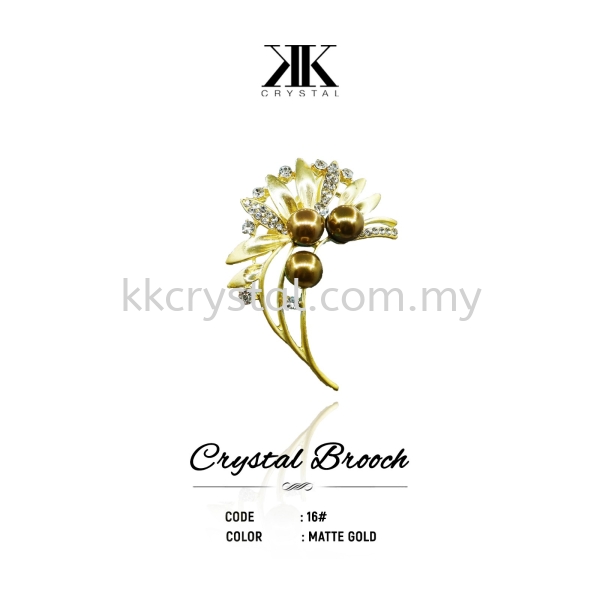 Crystal Brooch, 16#, MATTE GOLD Crystal Brooch Brooch Jewerly Kuala Lumpur (KL), Malaysia, Selangor, Klang, Kepong Wholesaler, Supplier, Supply, Supplies | K&K Crystal Sdn Bhd