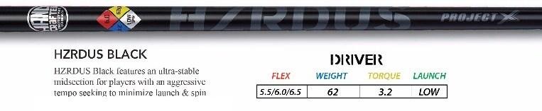 ProjectX HZRDUS Black Driver Golf Shaft