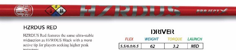 ProjectX HZRDUS Red Driver Shaft