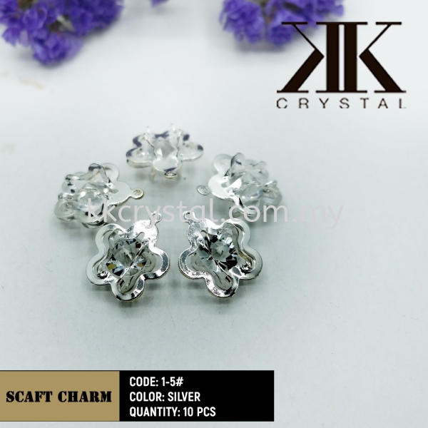 Fashion Scarf Charm, Code: 1-5, Silver, 10pcs/pack Scarf Charm Kuala Lumpur (KL), Malaysia, Selangor, Klang, Kepong Wholesaler, Supplier, Supply, Supplies | K&K Crystal Sdn Bhd