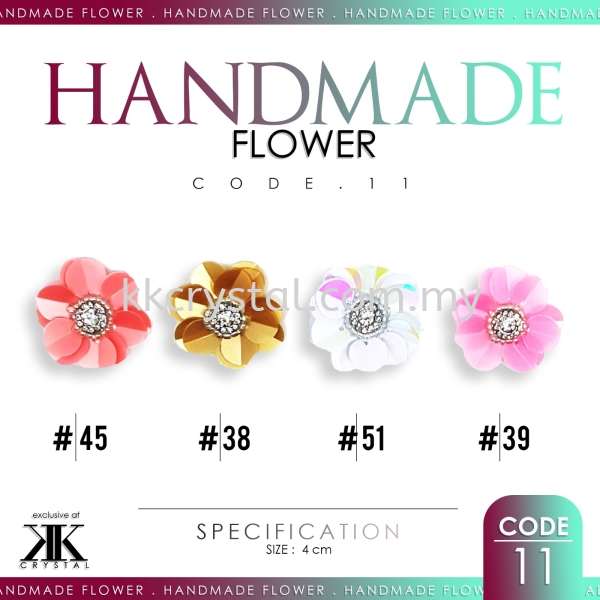 Handmake Flower, Code: 11#, 10pcs/pack Handmake Flower Kuala Lumpur (KL), Malaysia, Selangor, Klang, Kepong Wholesaler, Supplier, Supply, Supplies | K&K Crystal Sdn Bhd