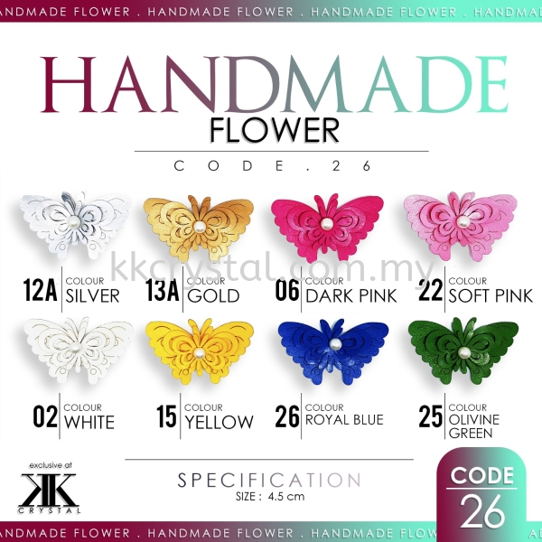 Handmake Flower, Code: 26#, 10pcs/pack Handmake Flower Kuala Lumpur (KL), Malaysia, Selangor, Klang, Kepong Wholesaler, Supplier, Supply, Supplies | K&K Crystal Sdn Bhd