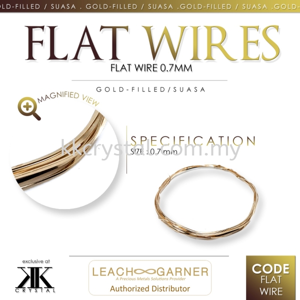 Suasa (Gold Filled), Flat Wire, 0.7mm Wire  Suasa (Gold Filled)  Kuala Lumpur (KL), Malaysia, Selangor, Klang, Kepong Wholesaler, Supplier, Supply, Supplies | K&K Crystal Sdn Bhd