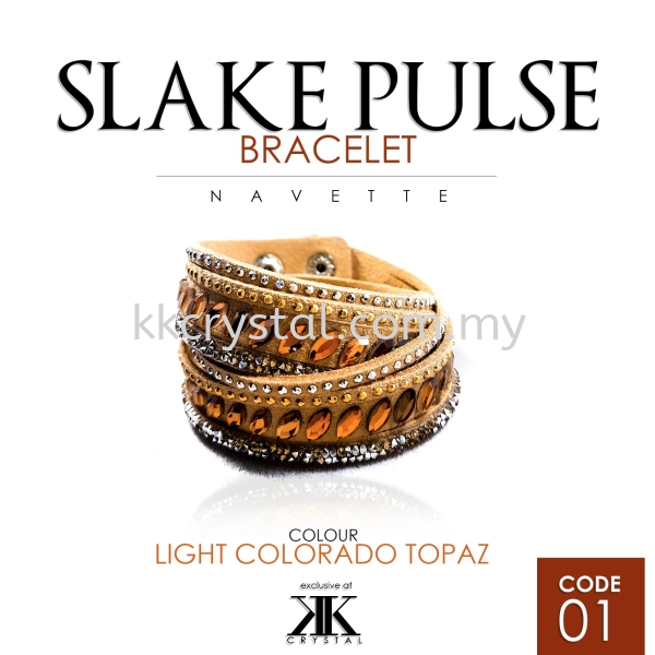 Slake Pulse Bracelet, Navette, 01# Light Colorado Topaz Slake Pulse Bracelet (Navette) Bracelet Jewerly Kuala Lumpur (KL), Malaysia, Selangor, Klang, Kepong Wholesaler, Supplier, Supply, Supplies | K&K Crystal Sdn Bhd