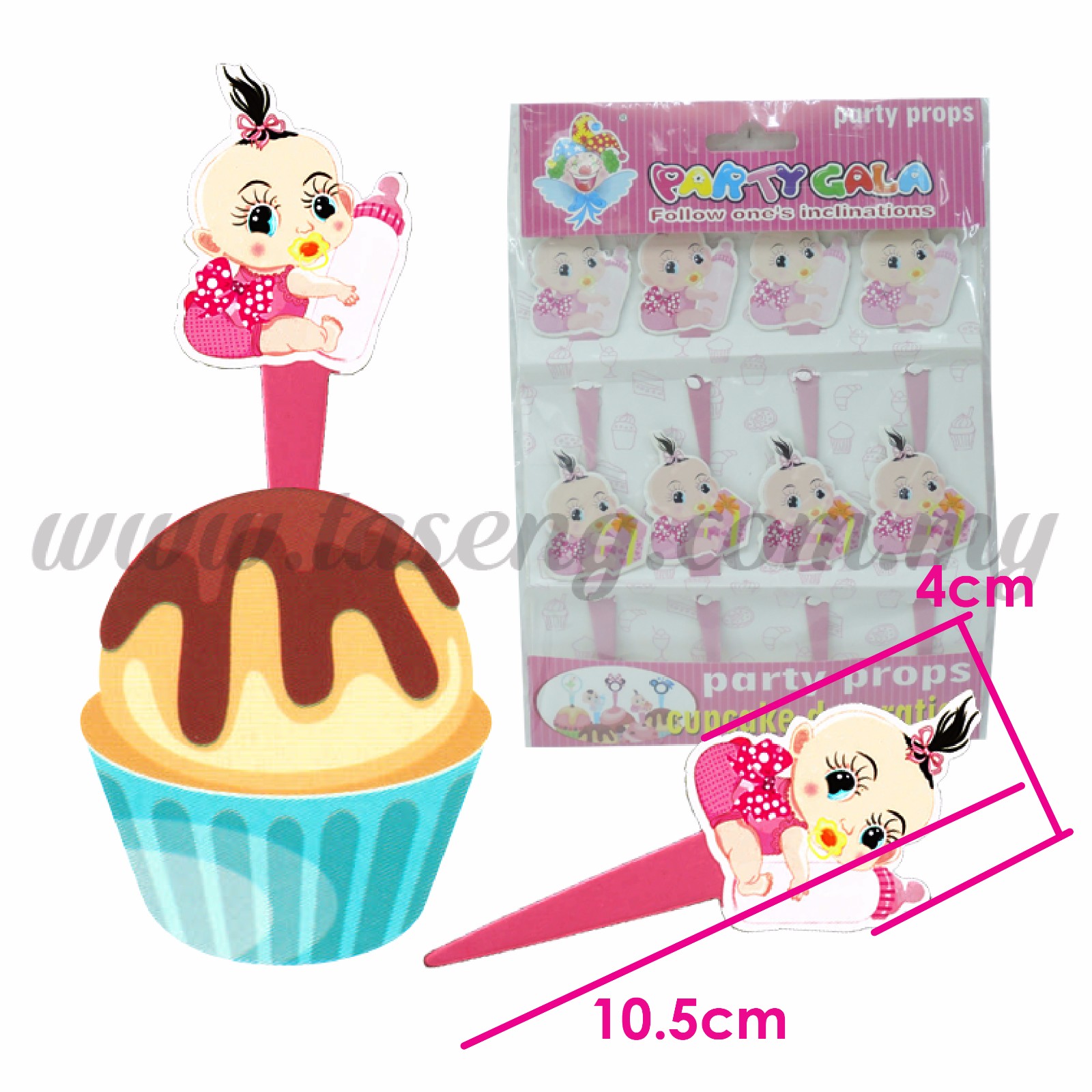 Cake Topper - Baby Girl01 8pcs (CT-BY-01G)
