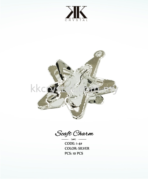 Fashion Scarf Charm, Code: 1-4, Silver, 10pcs/pack Scarf Charm Kuala Lumpur (KL), Malaysia, Selangor, Klang, Kepong Wholesaler, Supplier, Supply, Supplies | K&K Crystal Sdn Bhd