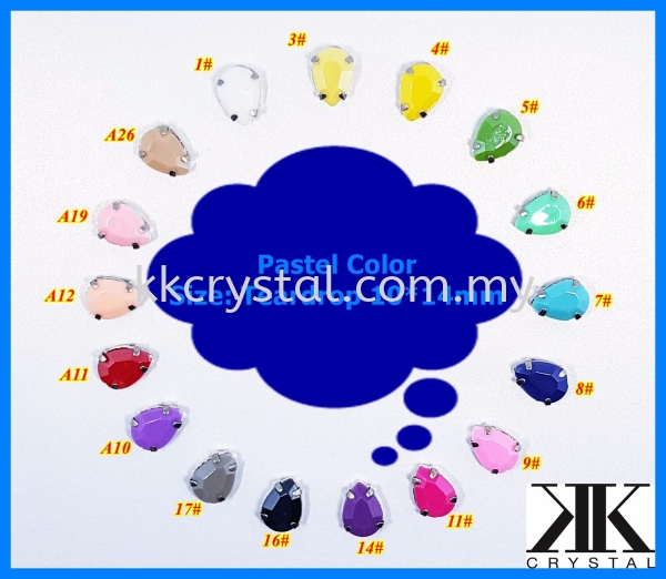 Chunky Beads, Teardrop, 10X14mm, A2_Pastel Color, 20pcs/pack (BUY 1 GET 1 FREE) Chunky Beads - A2 Pastel Colour Sew On Kuala Lumpur (KL), Malaysia, Selangor, Klang, Kepong Wholesaler, Supplier, Supply, Supplies | K&K Crystal Sdn Bhd