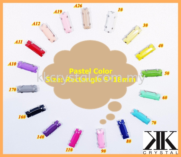 Chunky Beads, Rectangle, 6x18mm, A2_Pastel Color, 20pcs/pack (BUY 1 GET 1 FREE) Chunky Beads - A2 Pastel Colour Sew On Kuala Lumpur (KL), Malaysia, Selangor, Klang, Kepong Wholesaler, Supplier, Supply, Supplies | K&K Crystal Sdn Bhd