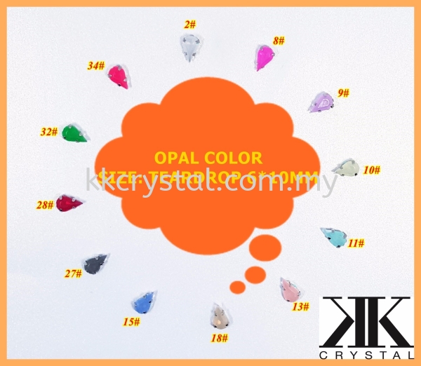 Chunky Beads, Teardrop, 6x10mm, A3_Opal Color, 40pcs/pack (BUY 1 GET 1 FREE) Chunky Beads - A3 Opal Colour Sew On Kuala Lumpur (KL), Malaysia, Selangor, Klang, Kepong Wholesaler, Supplier, Supply, Supplies | K&K Crystal Sdn Bhd