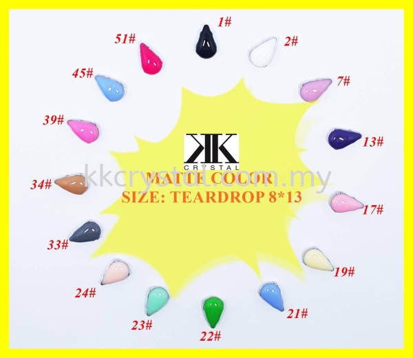 Chunky Beads, Teardrop, 8x13mm, A4_Matte Color, 30pcs/pack (BUY 1 GET 1 FREE) Chunky Beads - A4 Matte Colour Sew On Kuala Lumpur (KL), Malaysia, Selangor, Klang, Kepong Wholesaler, Supplier, Supply, Supplies | K&K Crystal Sdn Bhd