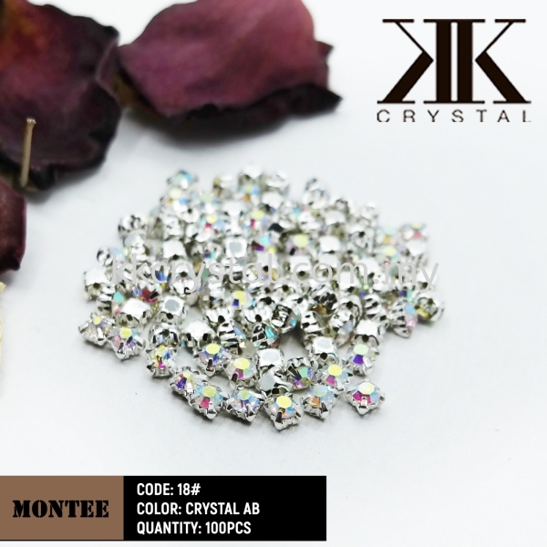 Chunky Beads, Montee, 18#, Crystal AB, 100pcs/pack Chunky Beads - Montee Sew On Kuala Lumpur (KL), Malaysia, Selangor, Klang, Kepong Wholesaler, Supplier, Supply, Supplies | K&K Crystal Sdn Bhd