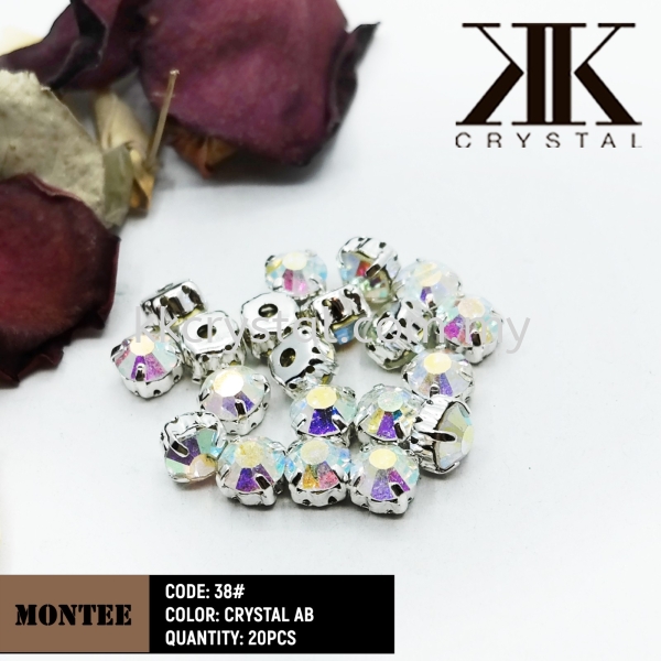 Chunky Beads, Montee, 38#, Crystal AB, 20pcs/pack Chunky Beads - Montee Sew On Kuala Lumpur (KL), Malaysia, Selangor, Klang, Kepong Wholesaler, Supplier, Supply, Supplies | K&K Crystal Sdn Bhd