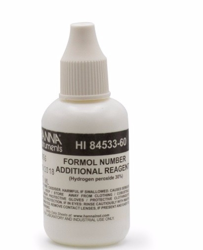 HI84533-60 Hydrogen Peroxide Reagent for Formol Number Mini Titrator Titration Reagents Reagents Selangor, Malaysia, Penang, Sabah, Kuala Lumpur (KL), Petaling Jaya (PJ), Sungai Nibong, Kota Kinabalu Supplier, Suppliers, Supply, Supplies | Hanna Instruments (M) Sdn Bhd