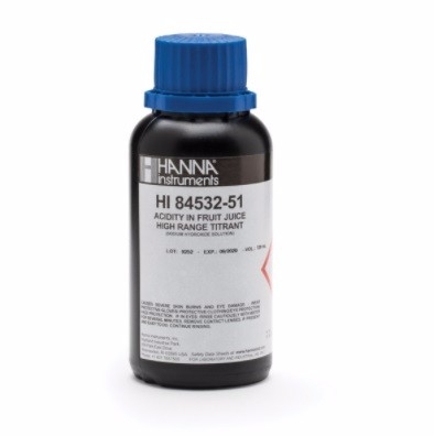 HI84532-51 High Range Titrant for Titratable Acidity in Fruit Juice Mini Titrator Titration Reagents Reagents Selangor, Malaysia, Penang, Sabah, Kuala Lumpur (KL), Petaling Jaya (PJ), Sungai Nibong, Kota Kinabalu Supplier, Suppliers, Supply, Supplies | Hanna Instruments (M) Sdn Bhd