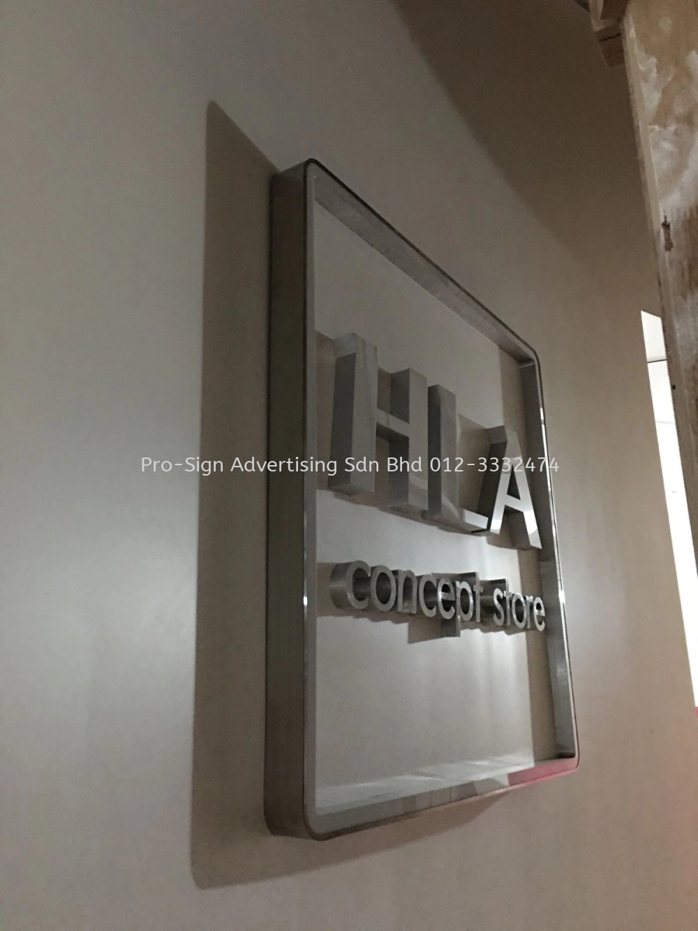 3D RIMLESS BOX UP LED FRONT LIT COUNTER SIGNAGE (HLA CONCEPT STORE, KLCC, 2020)