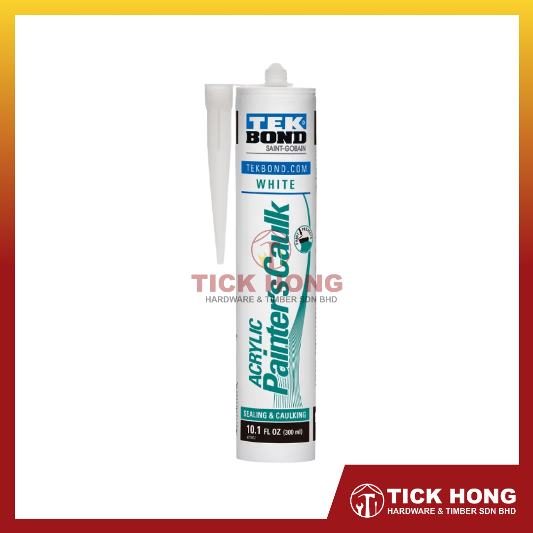 TEKBOND Painter's Caulk Acrylic Gap Filler Sealant (Interior & Exterior) White 475G