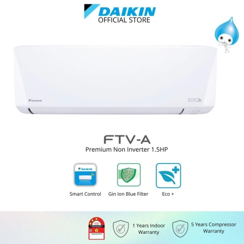 DAIKIN Premium Non Inverter Air Conditioner FTV-A R32 (1.5HP) FTV35AB/RV35AB-3WM-LF