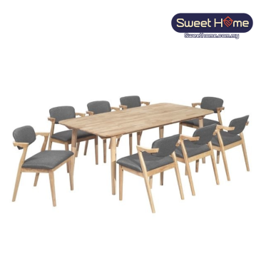 Solid Wood Dining Table And Chair Set ( 1+8 ) 8 seater | Cafe Furniture